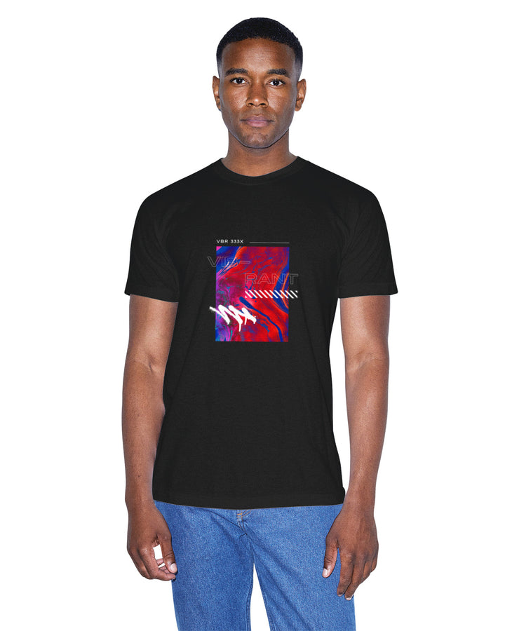 Unisex Vibrant Graphic Short Sleeve Black or Navy T-Shirt