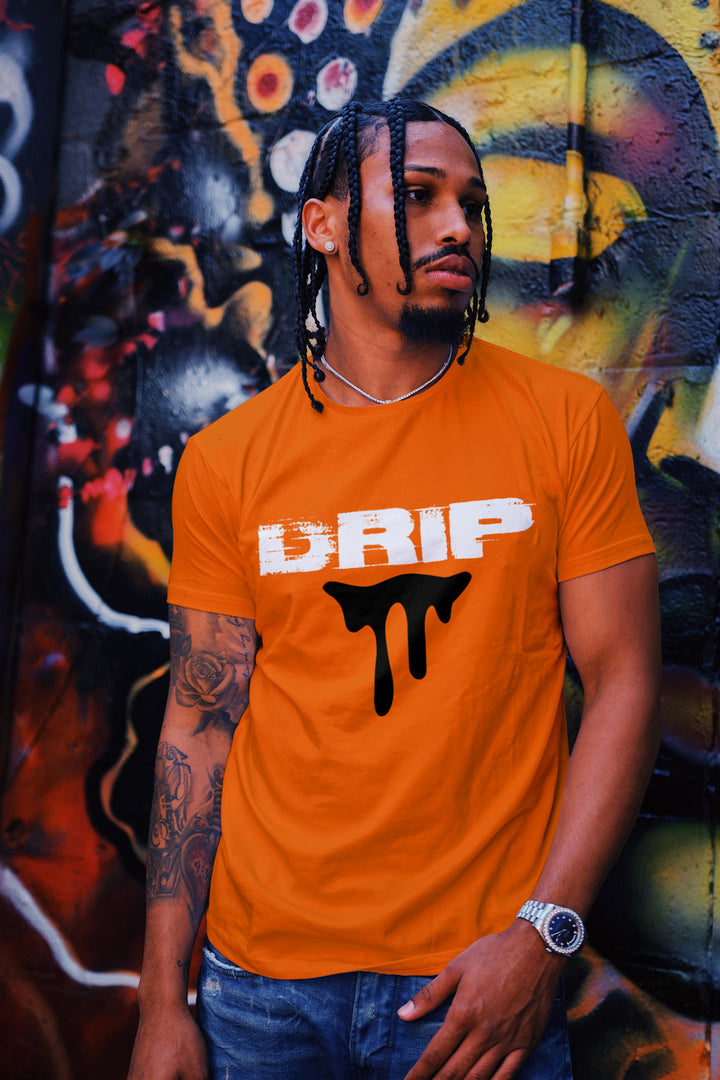 Drip Short Sleeve Orange T-Shirt