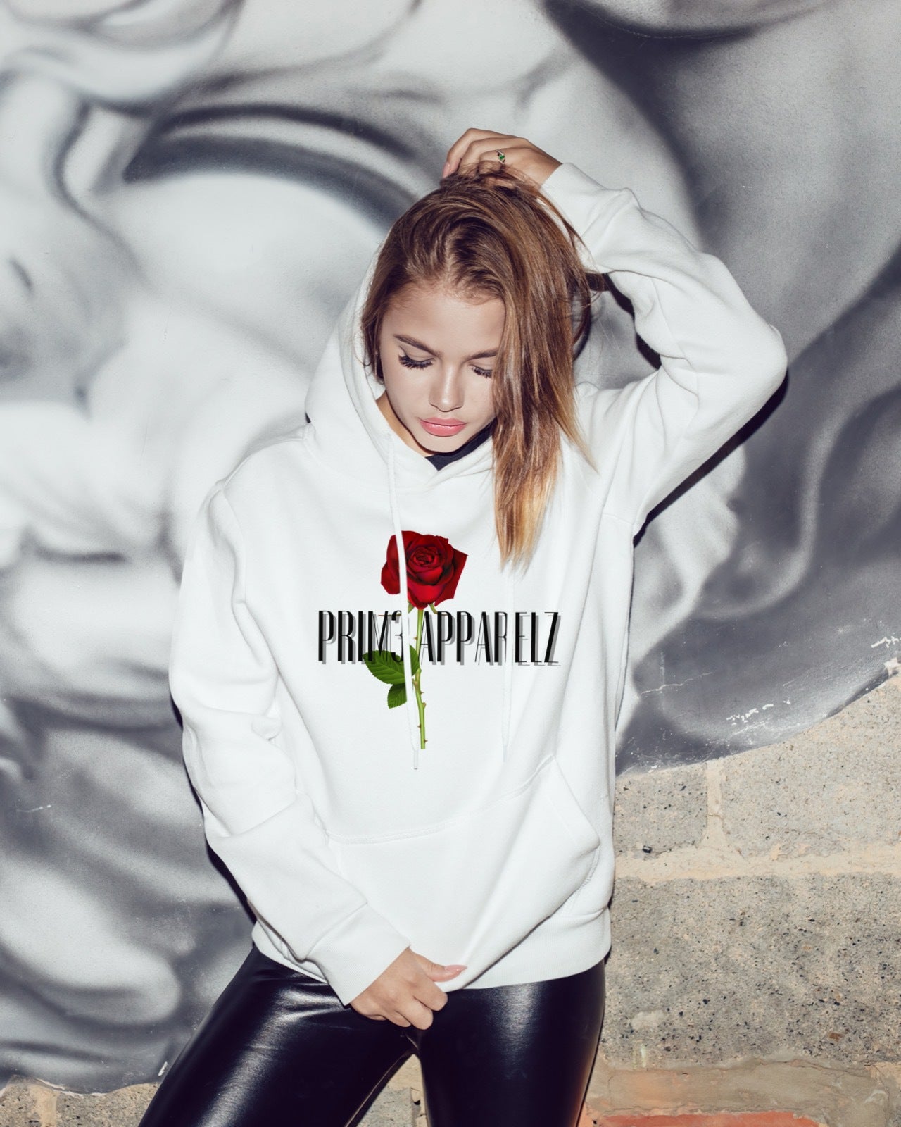 Hoodie on sale rose white