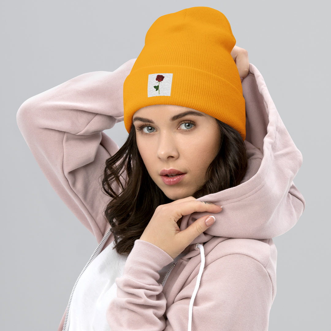 Prime Apparelz Rose Cuffed Beanie