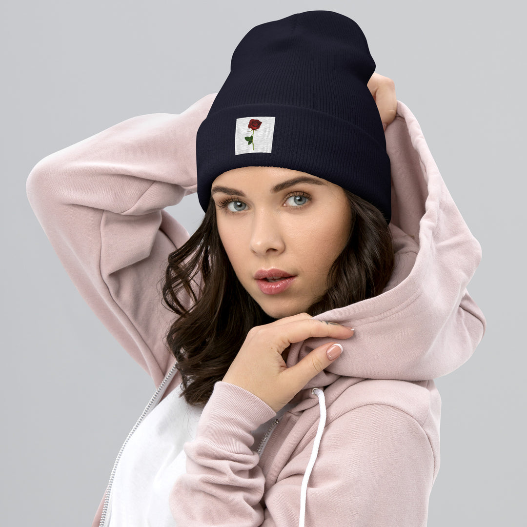 Prime Apparelz Rose Cuffed Beanie