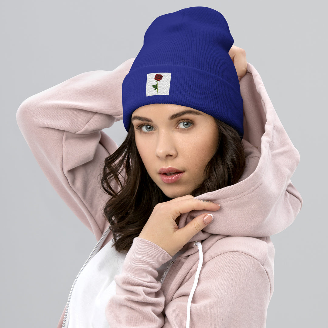 Prime Apparelz Rose Cuffed Beanie