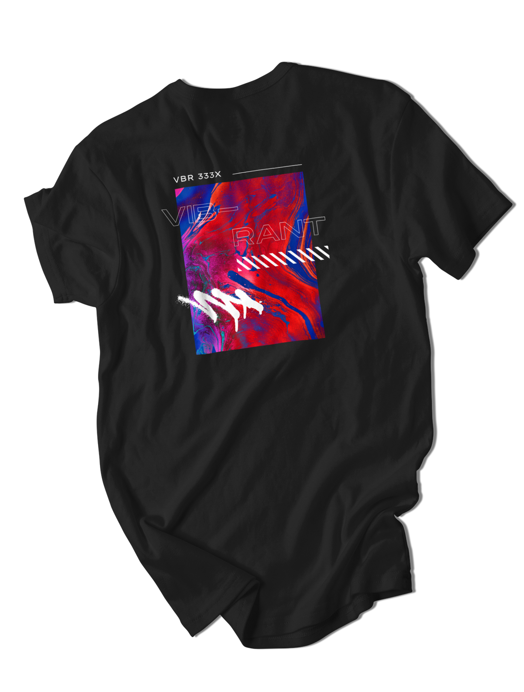 Unisex Vibrant Graphic Short Sleeve Black or Navy T-Shirt