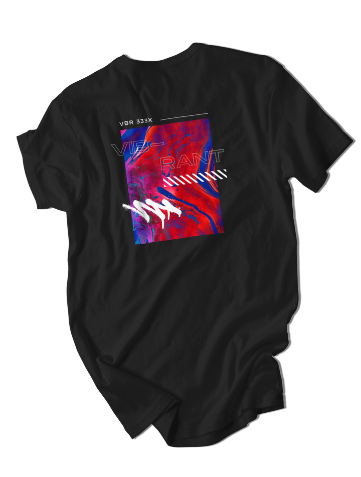 Unisex Vibrant Graphic Short Sleeve Black or Navy T-Shirt