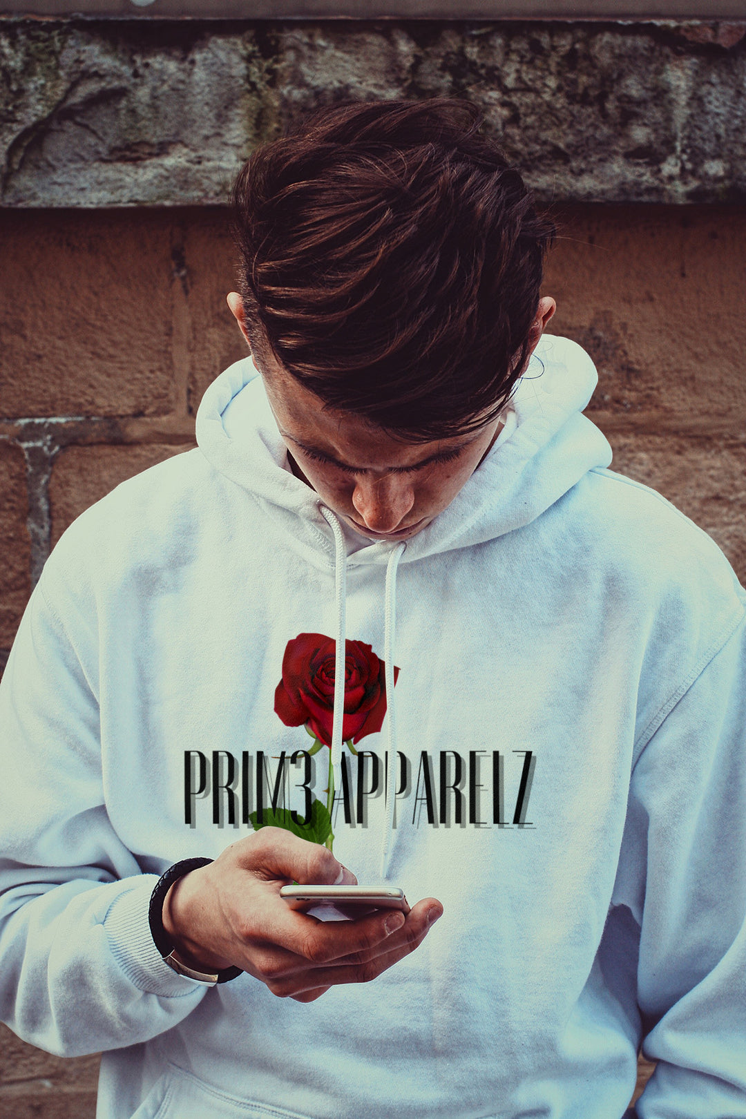 Unisex Prime Apparelz Rose White or Tan Hoodie