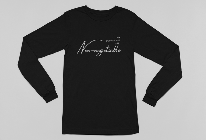 My Boundaries Are Non-Negotiable Long Sleeve Black Tee