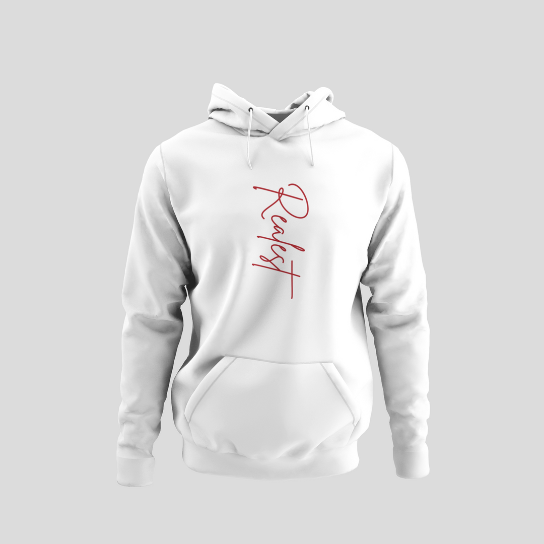 Unisex Realest White and Red Hoodie