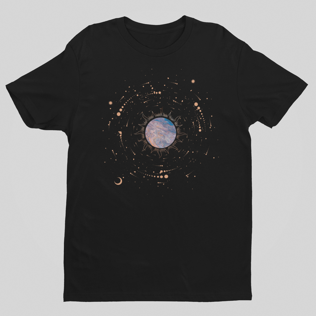 Astrological Bliss Short Sleeve Black T-Shirt