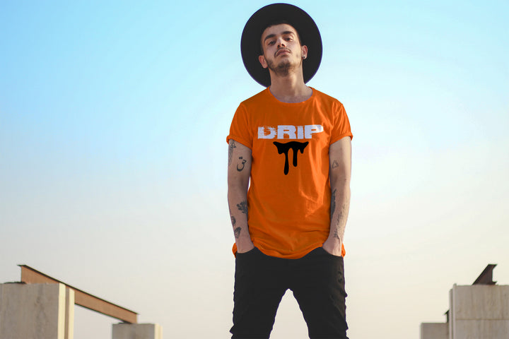 Drip Short Sleeve Orange T-Shirt